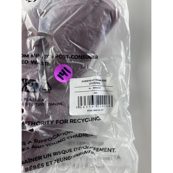 Gymshark Everyday Seamless Leggings Women's XL Activewear Workout Body Fit Red - Picture 7 of 7